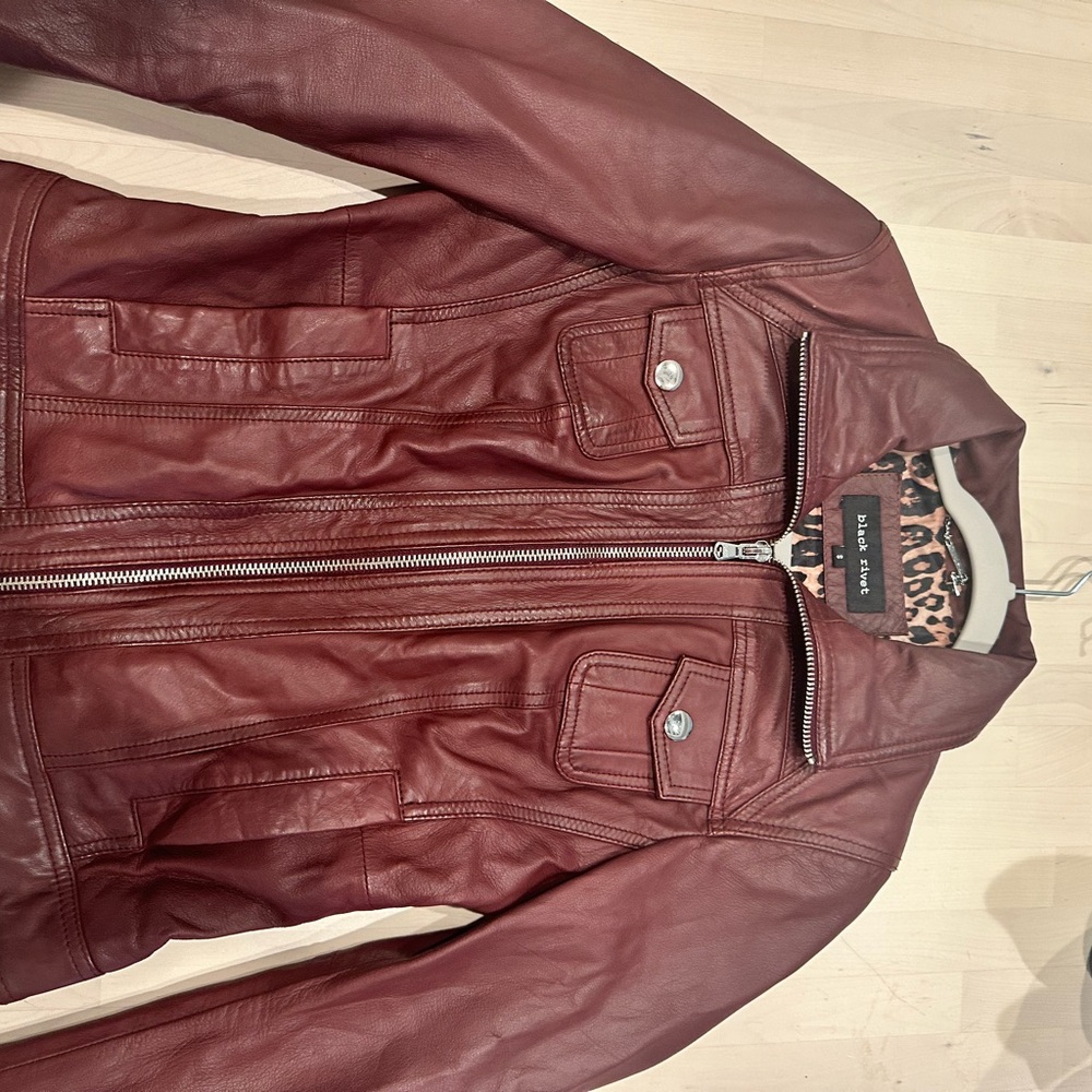 Black Rivet leather jacket. - Picture 3 of 5